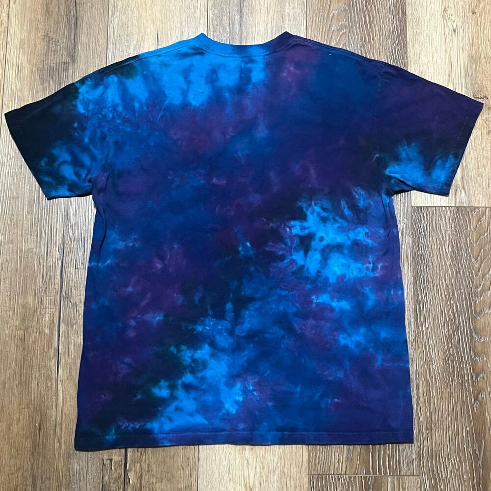 Liquid Blue Shirt Mens L Blue Tie Dye Cheshire Cat Alice Wonderland Psychedelic - Picture 3 of 5